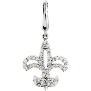 14K White Gold 1/4 CTW Natural Diamond Charm/Pendant