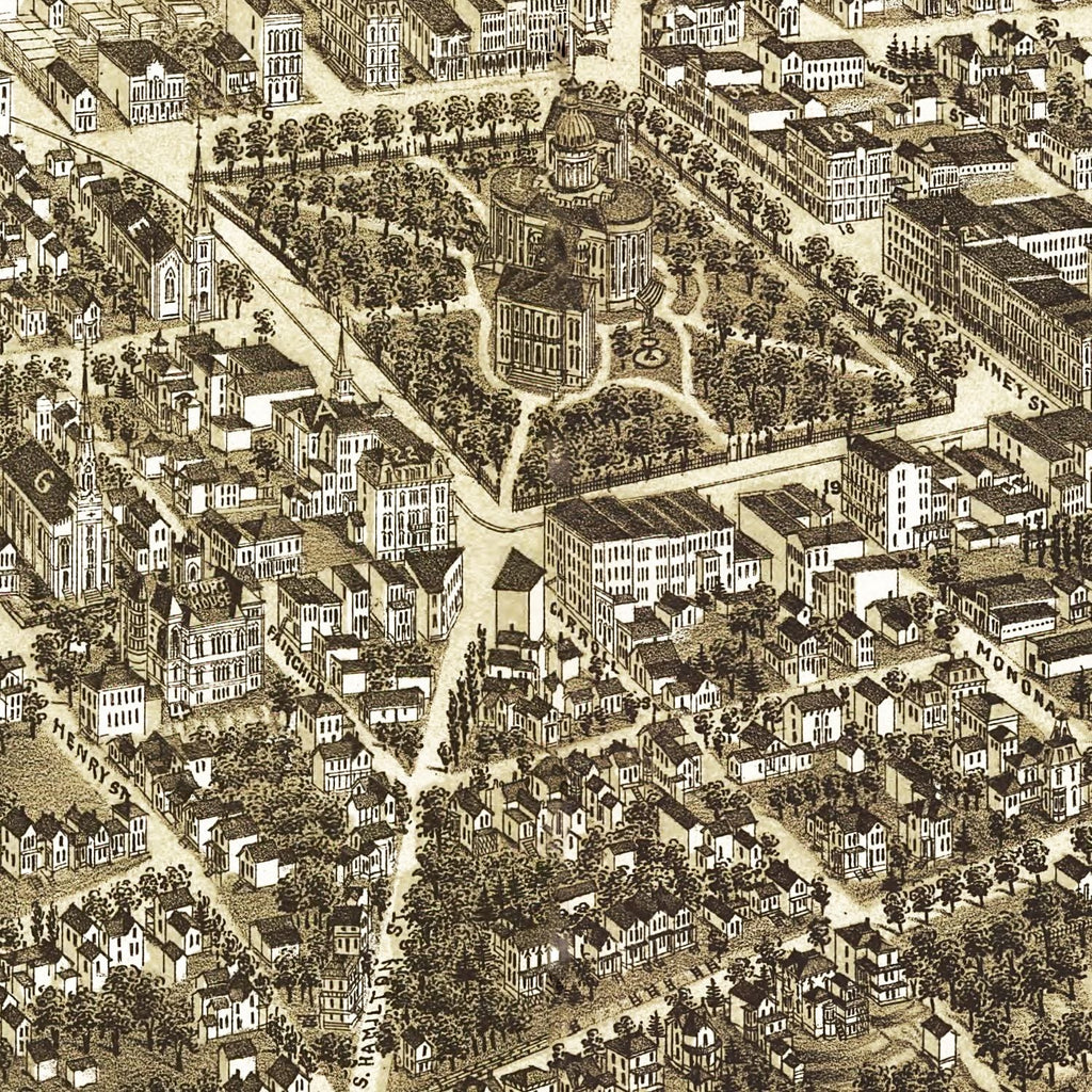 Vintage Map of Madison, Wisconsin 1885