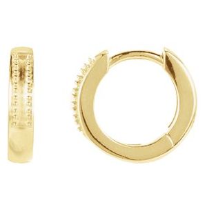 18K Yellow Gold 1.2 mm Round 12.5 mm Hoop Earring Mounting