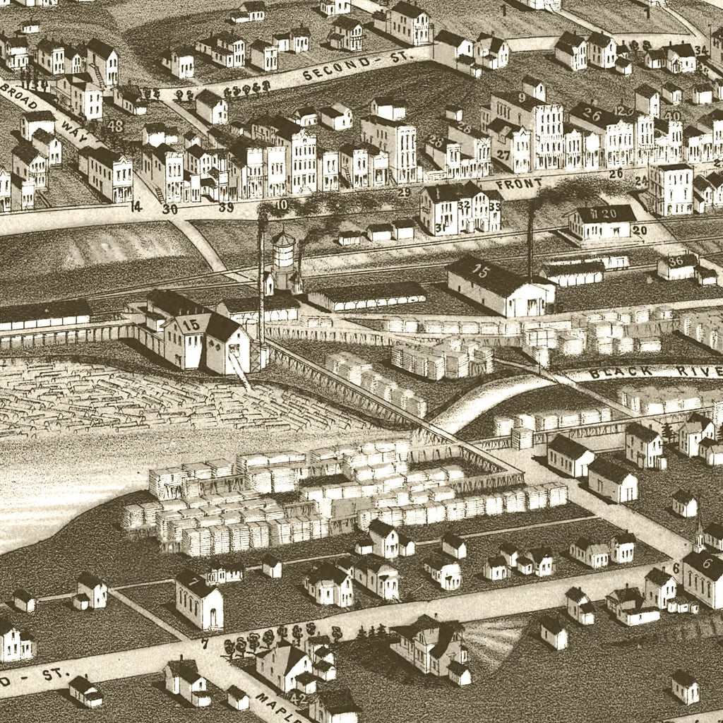 Vintage Map of Medford, Wisconsin 1885