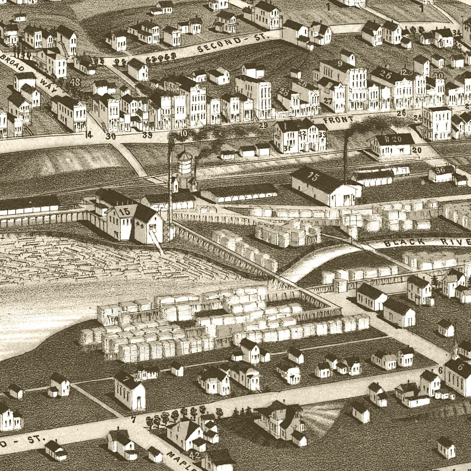 Vintage Map of Medford, Wisconsin 1885