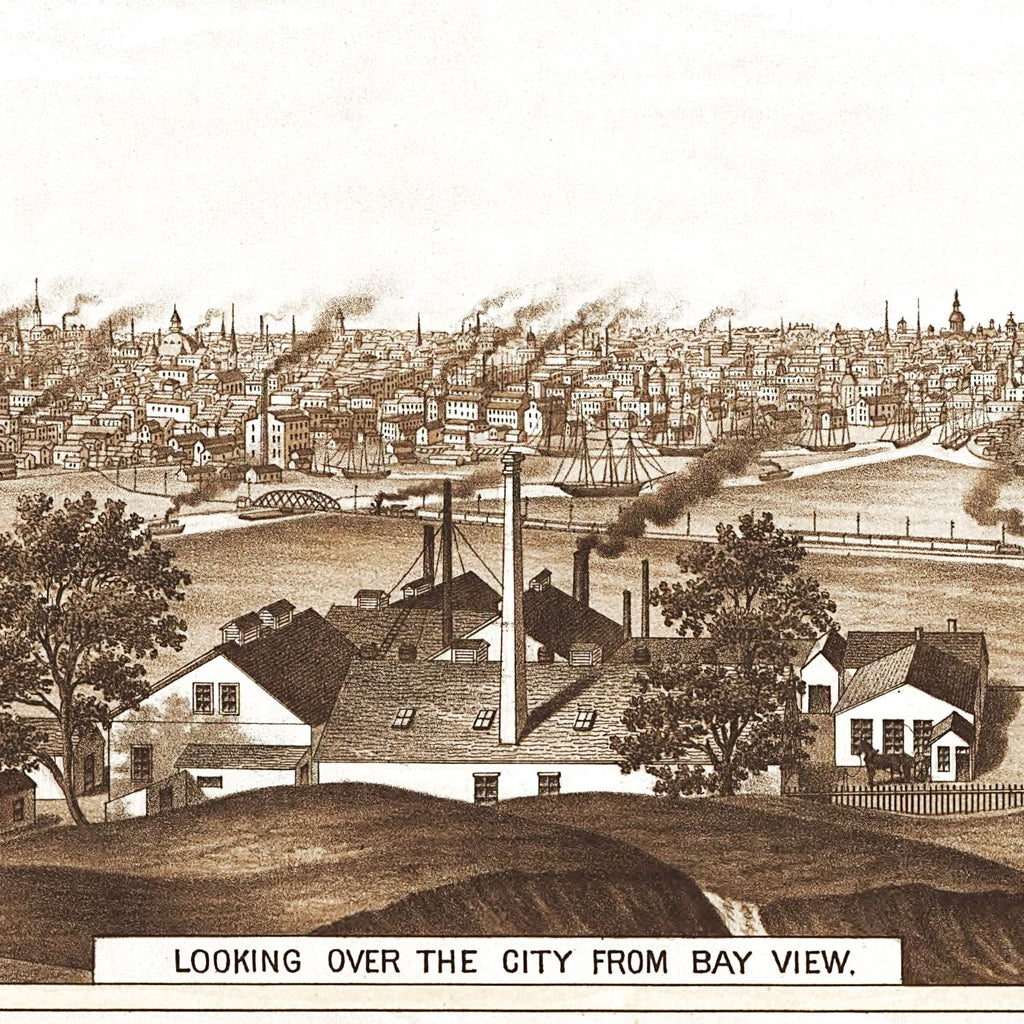 Vintage Map of Milwaukee, Wisconsin 1882