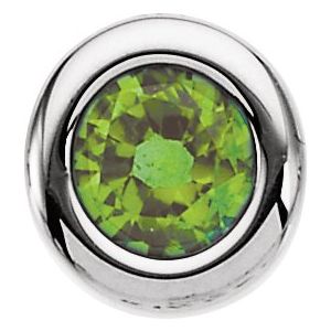 14K White Gold 4 mm Imitation Peridot Pendant