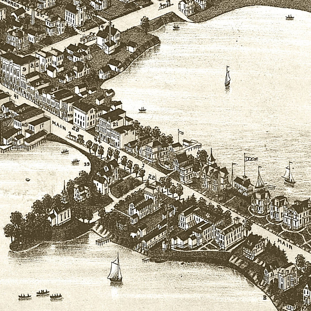 Vintage Map of Oconomowoc, Wisconsin 1885