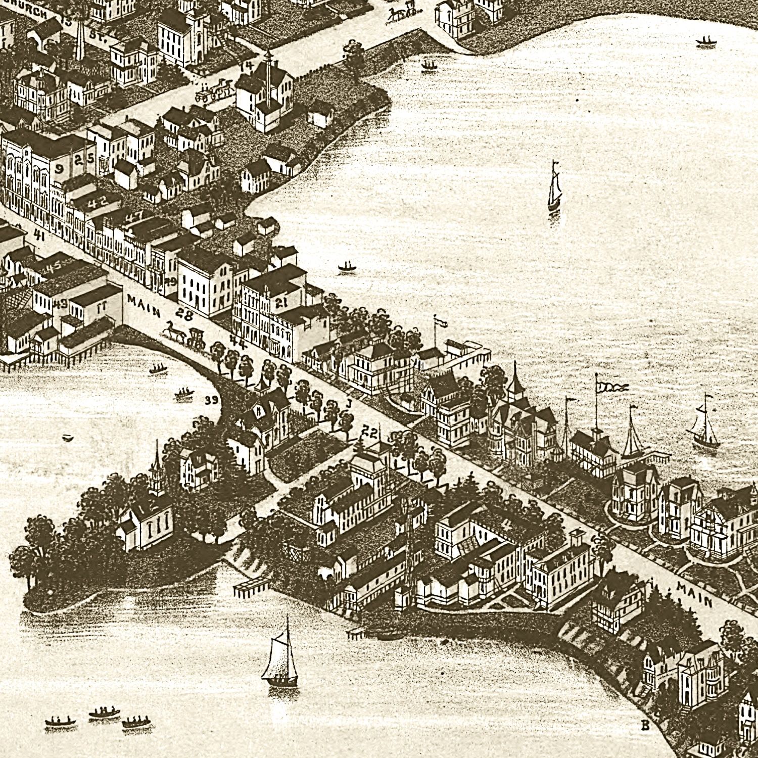 Vintage Map of Oconomowoc, Wisconsin 1885
