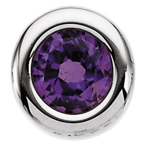 14K White Gold 4 mm Imitation Amethyst Pendant