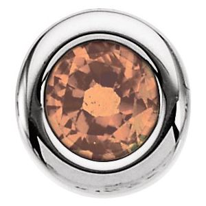 14K White Gold 4 mm Imitation Citrine Pendant