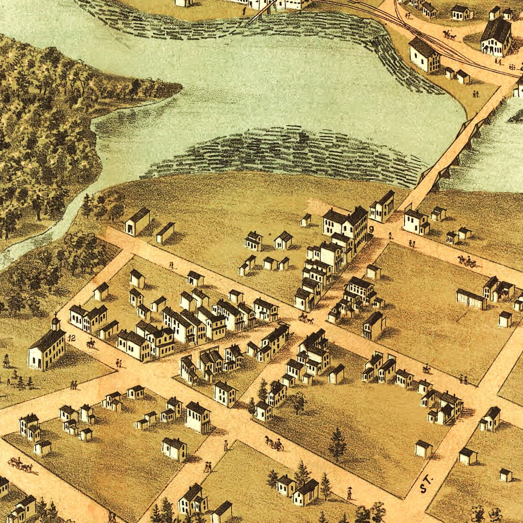 Vintage Map of Peshtigo, Wisconsin 1871