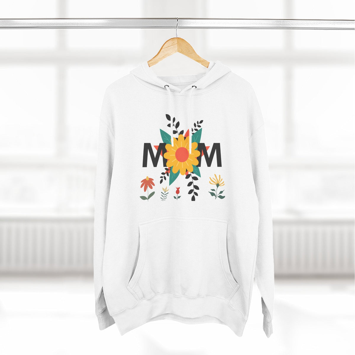 Mom Floral Pattern Three-Panel Fleece Hoodie