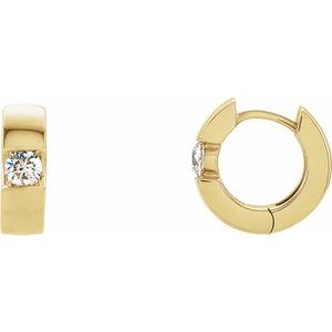 14K Yellow Gold 1/2 CTW Natural Diamond Hinged Hoop Earrings