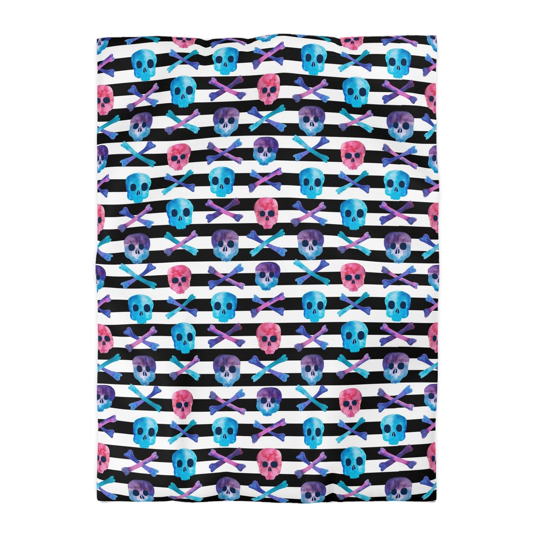 "Skulls and Stripes" Microfiber Duvet Cover