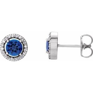 14K White Gold Natural Yellow Sapphire & 1/8 CTW Natural Diamond Earrings – image 3