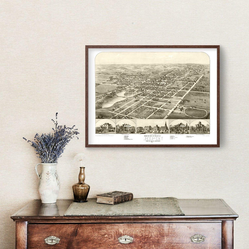 Vintage Map of Ripon, Wisconsin 1867