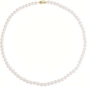 14K Yellow Gold Panache® Cultured White Freshwater Pearl 18" Necklace