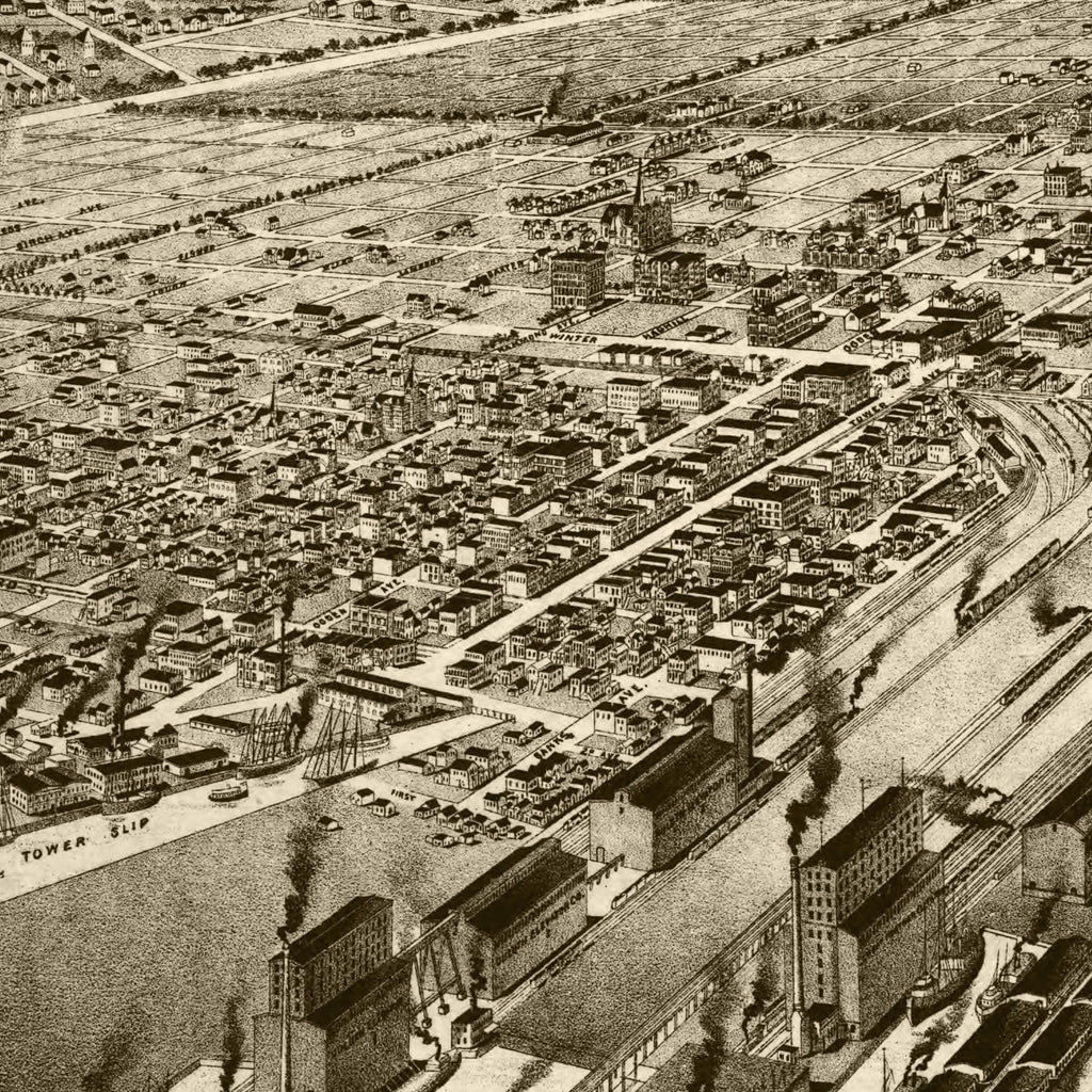 Vintage Map of Superior, Wisconsin 1893