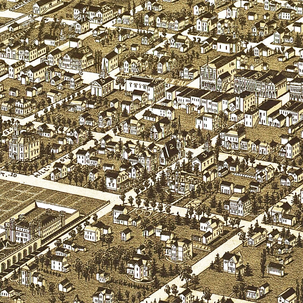 Vintage Map of Waupun, Wisconsin 1885