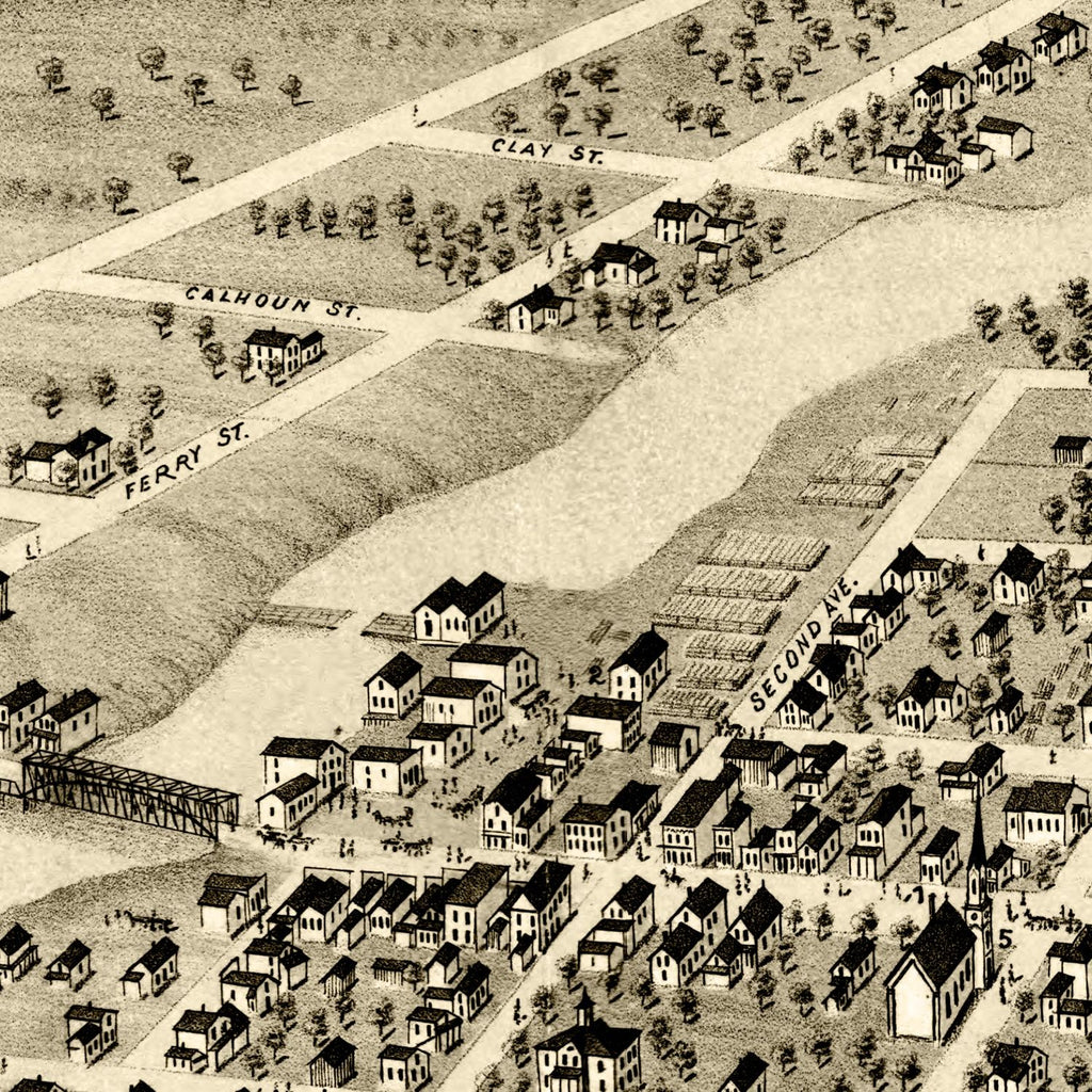 Vintage Map of Anoka, Minnesota 1869
