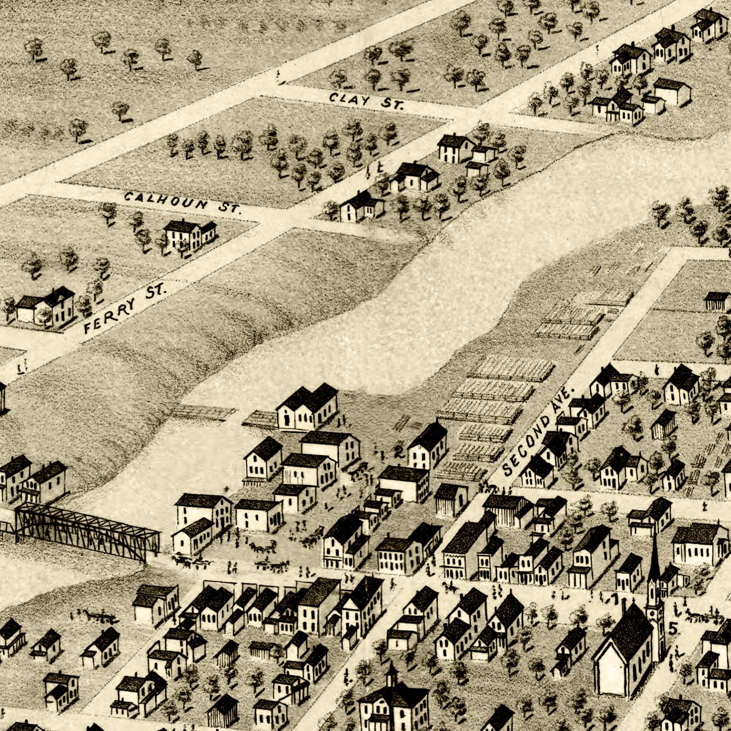 Vintage Map of Anoka, Minnesota 1869