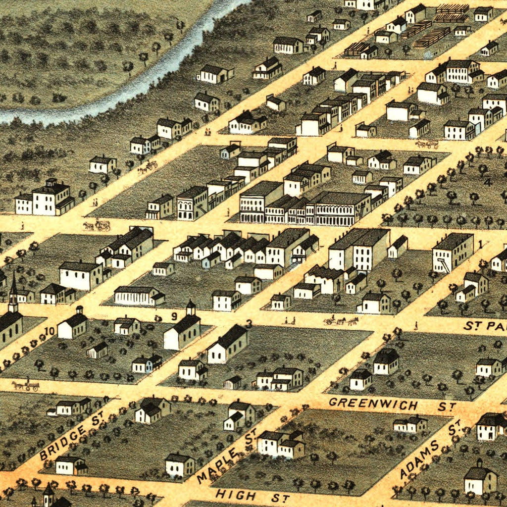 Vintage Map of Austin, Minnesota 1870