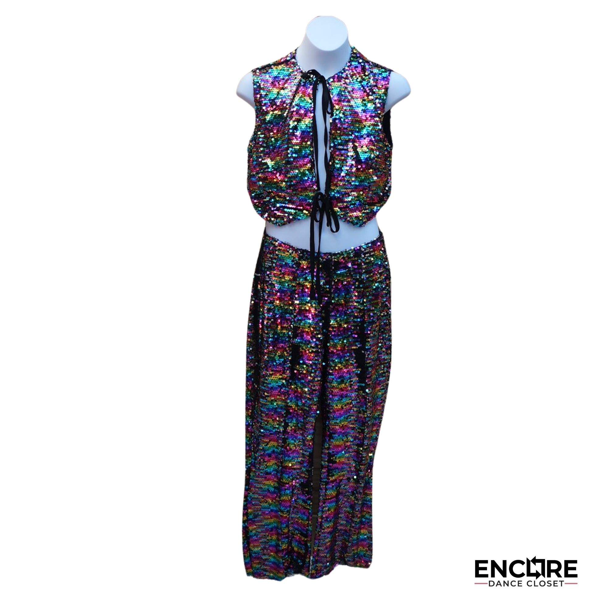 Multicolored Sequin Pant & Top Set