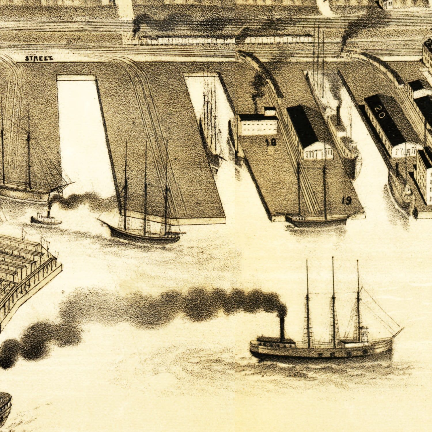 Vintage Map of Duluth, Minnesota 1887
