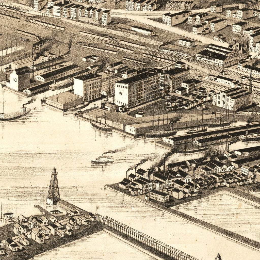 Vintage Map of Duluth, Minnesota 1893