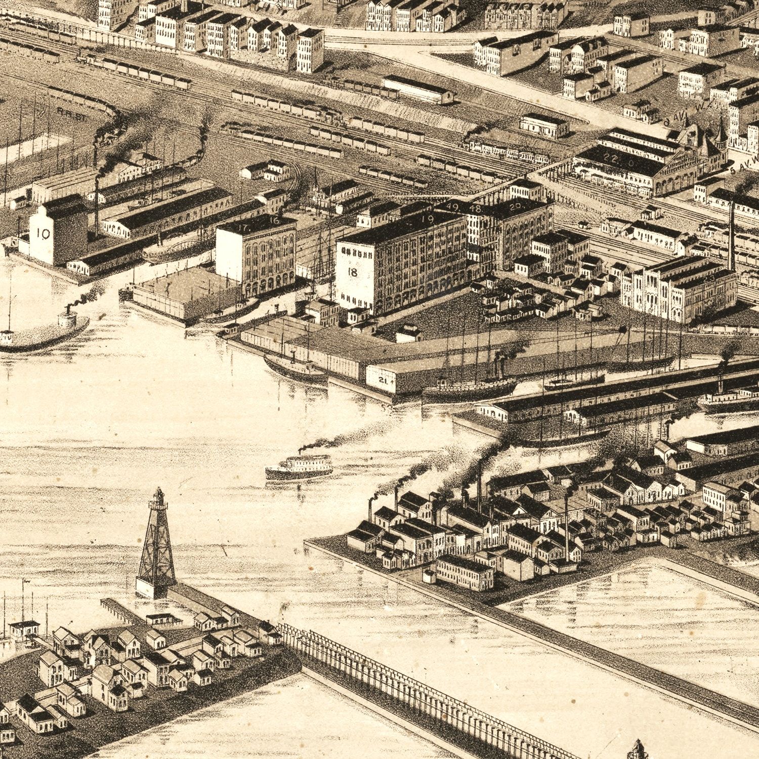 Vintage Map of Duluth, Minnesota 1893