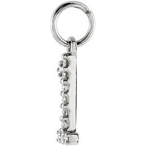 14K White Gold .04 CTW Natural Diamond Numeral 1 Charm/Pendant – image 3