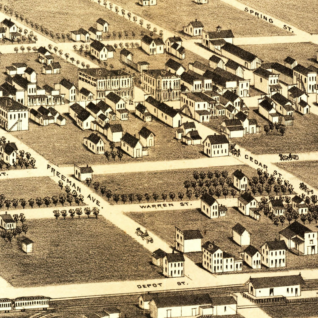 Vintage Map of Luverne, Minnesota 1883
