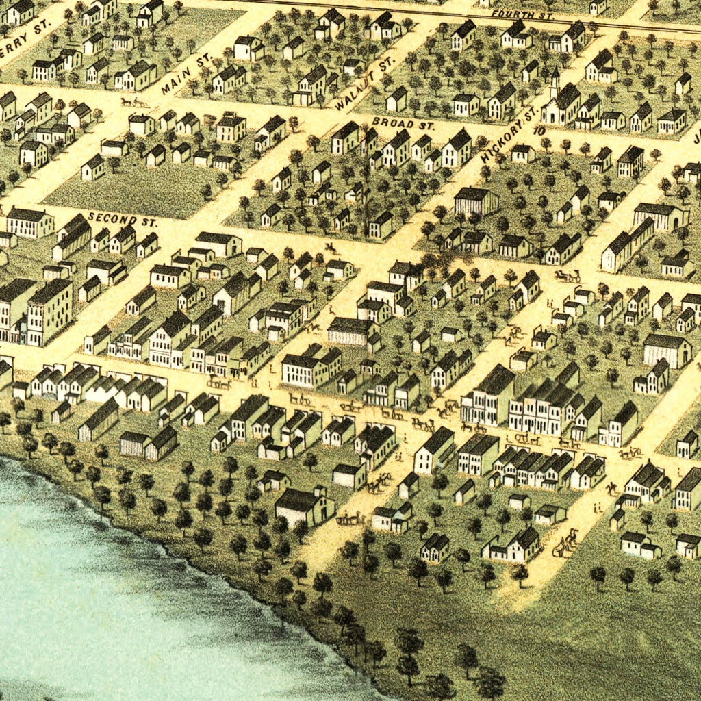 Vintage Map of Mankato, Minnesota 1870