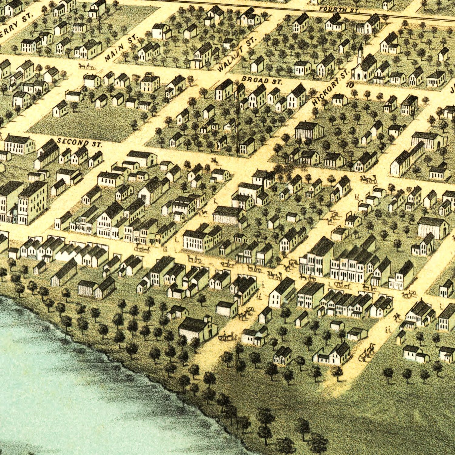 Vintage Map of Mankato, Minnesota 1870