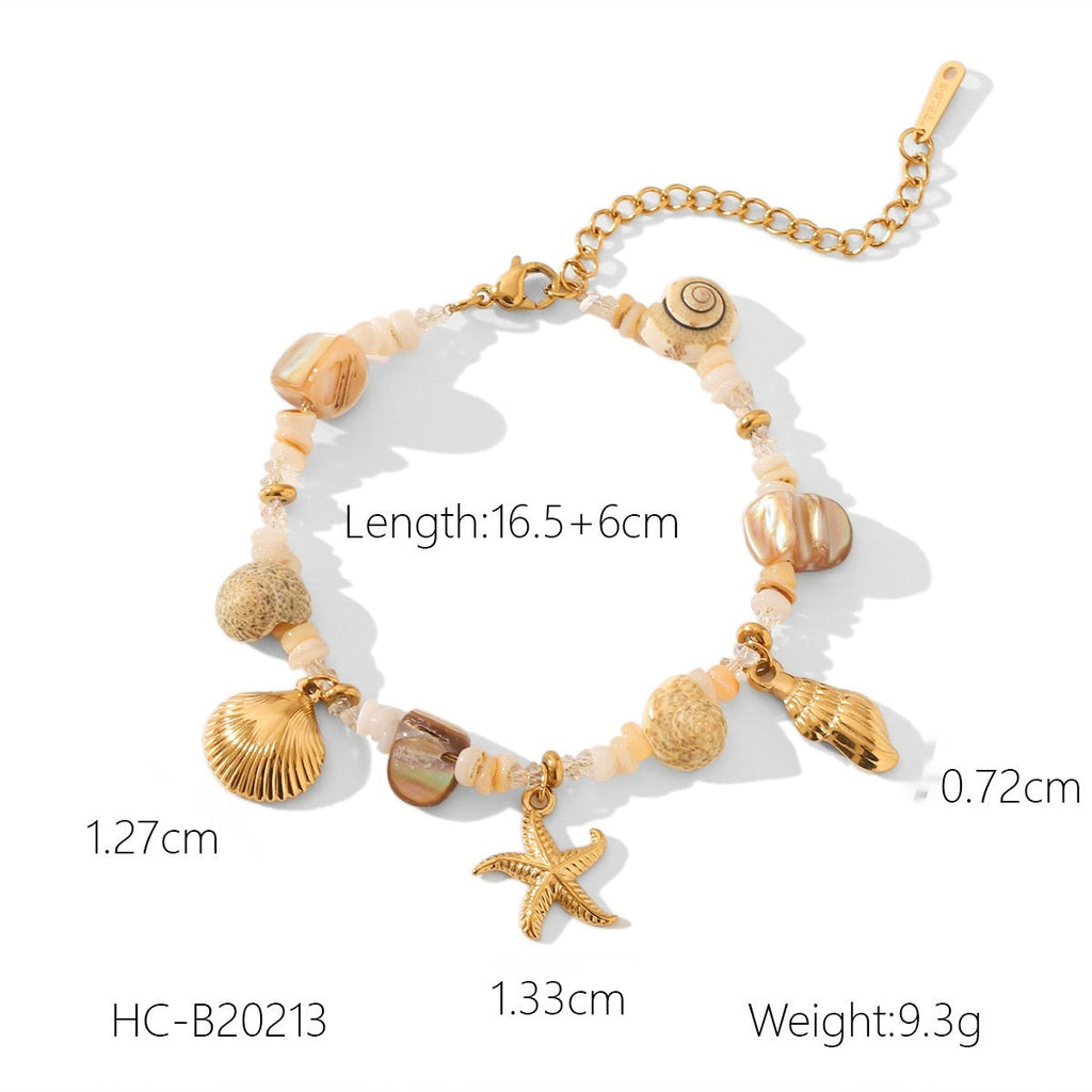 Stainless Steel Conch Starfish Shell Jewelry For Women