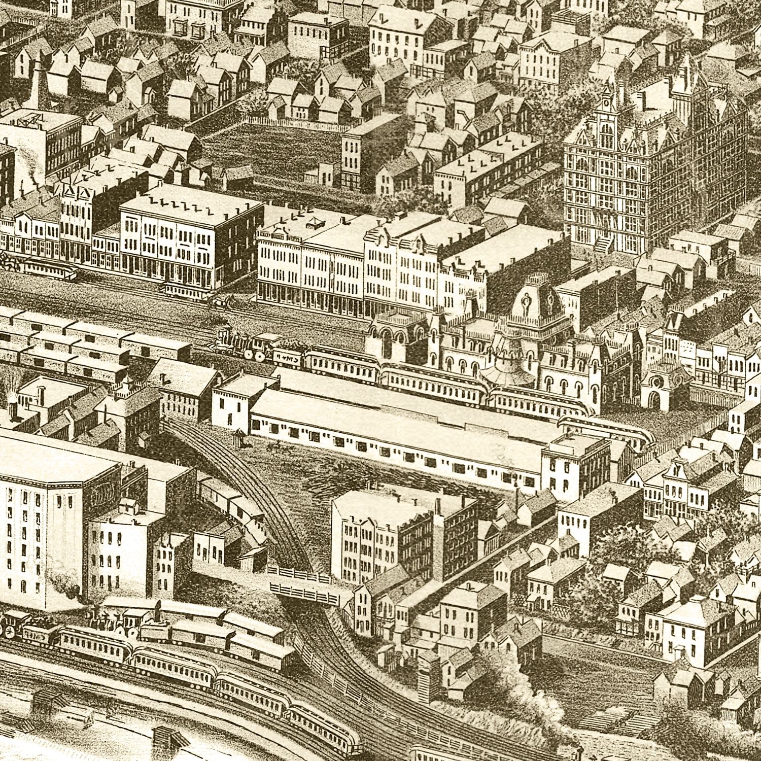 Vintage Map of Minneapolis, Minnesota 1885