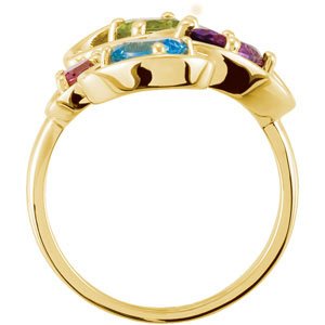 14K Yellow Gold Natural Multi-Gemstone Ring