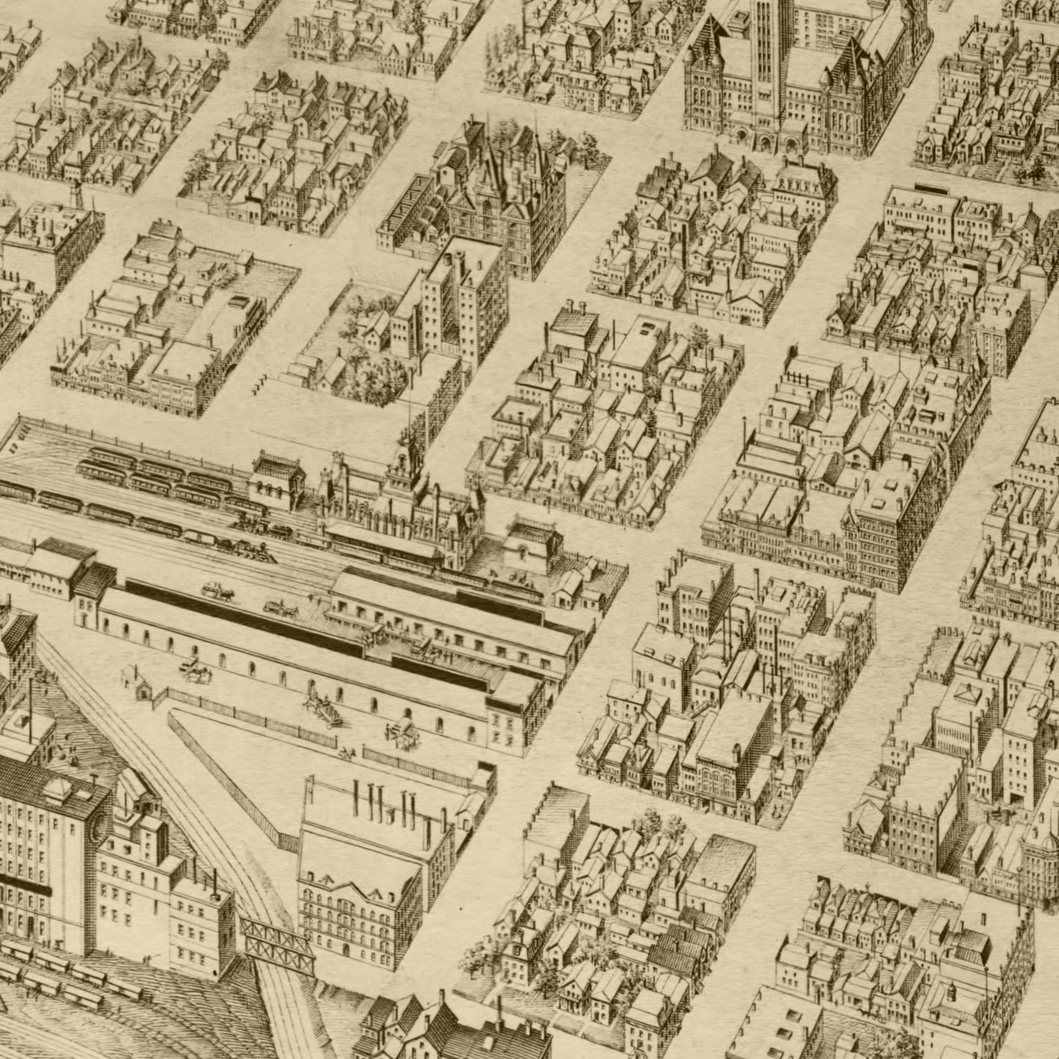 Vintage Map of Minneapolis, Minnesota 1891