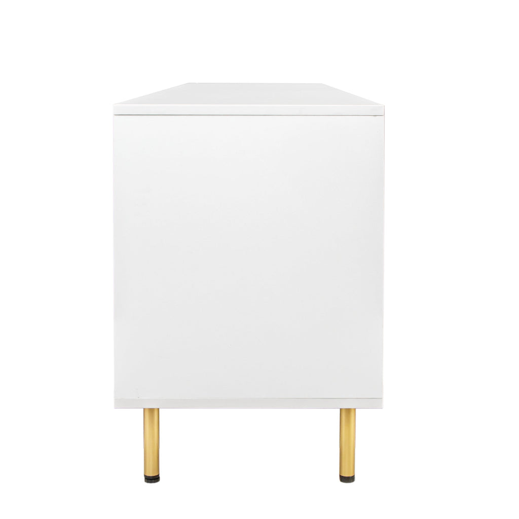 Modern warm white TV cabinet for 80 inch TV Stands, for Living Room Bedroom