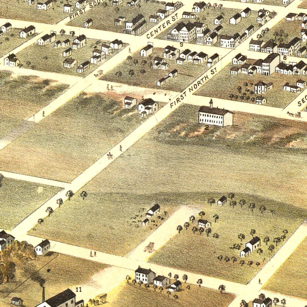Vintage Map of New Ulm, Minnesota 1870