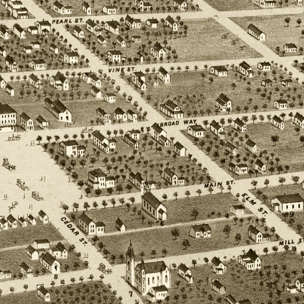 Vintage Map of Owatonna, Minnesota 1870