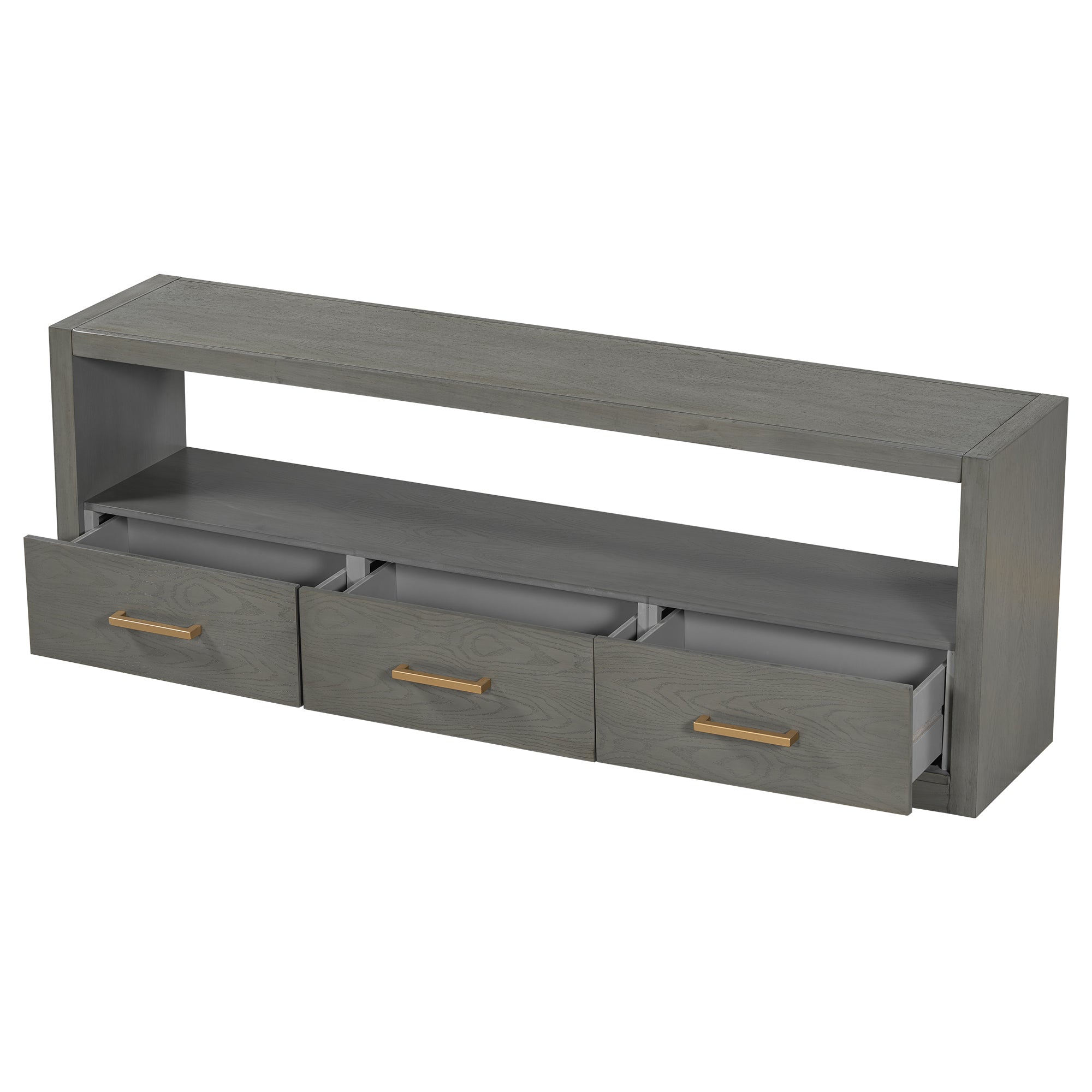 Mirod Stylish TV Stand with Ample Storage,Classic Design with Three Drawers and Spacious Surface,Minimalist Metal Handles,Versatile as TV Console or Side Cabinet