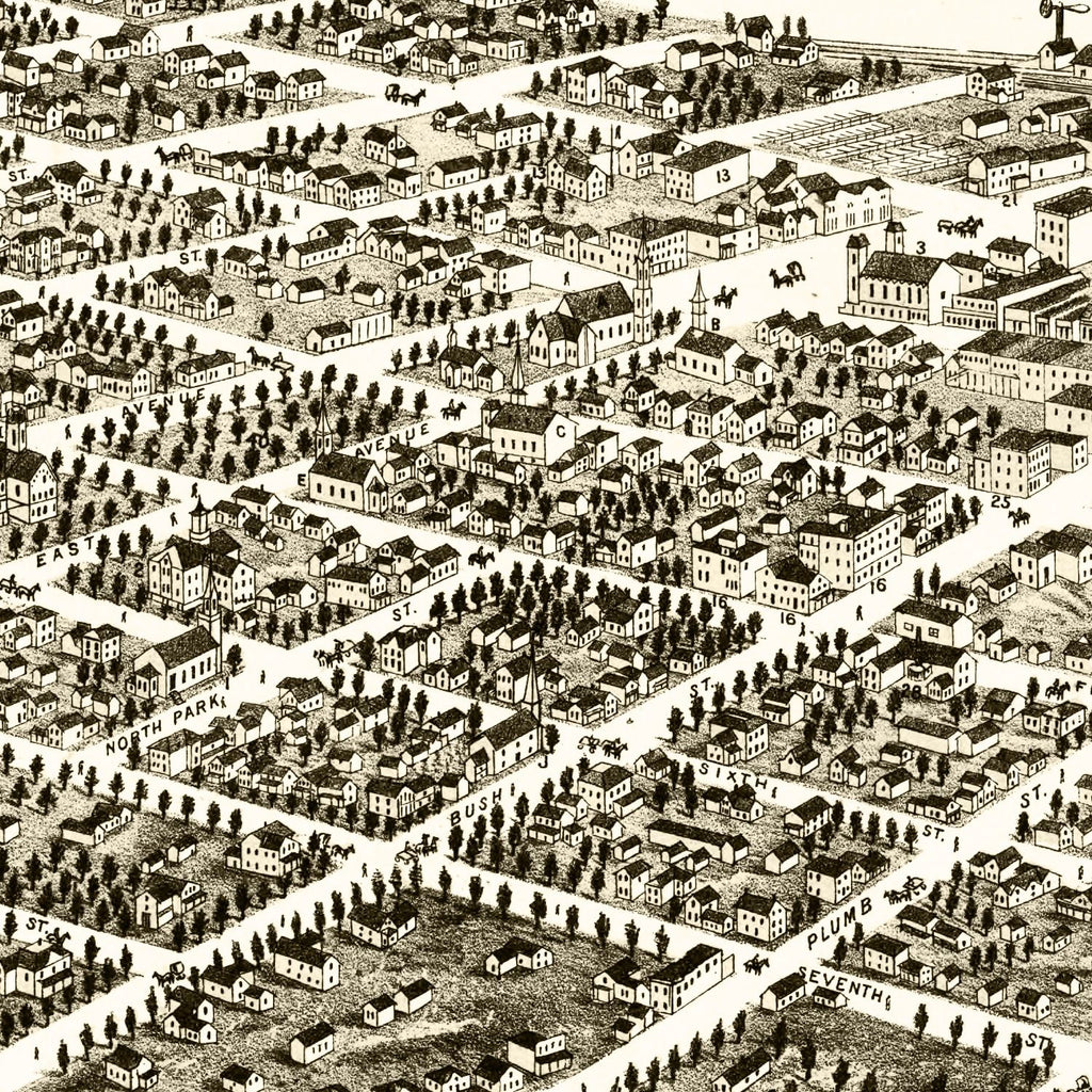 Vintage Map of Red Wing, Minnesota 1880