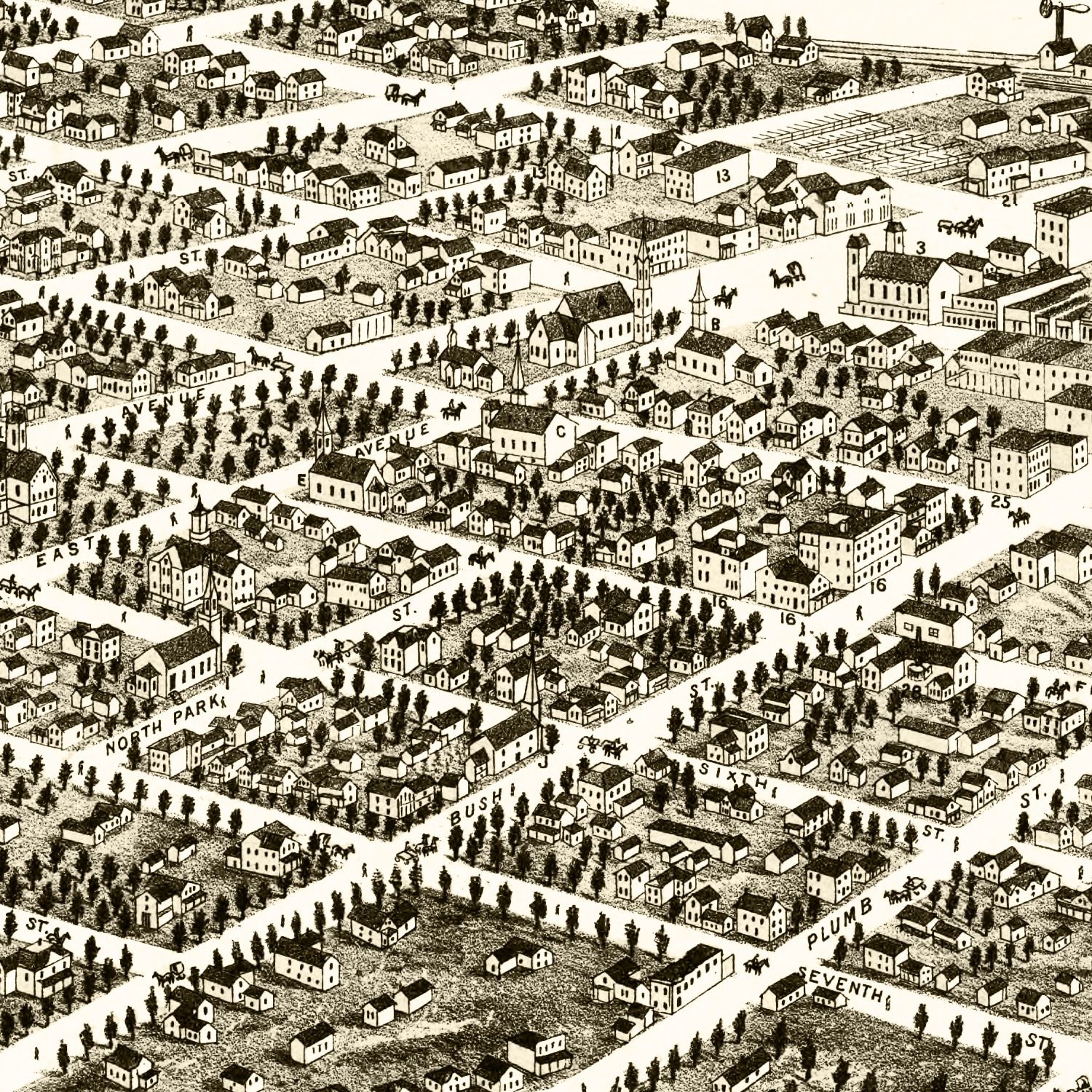 Vintage Map of Red Wing, Minnesota 1880
