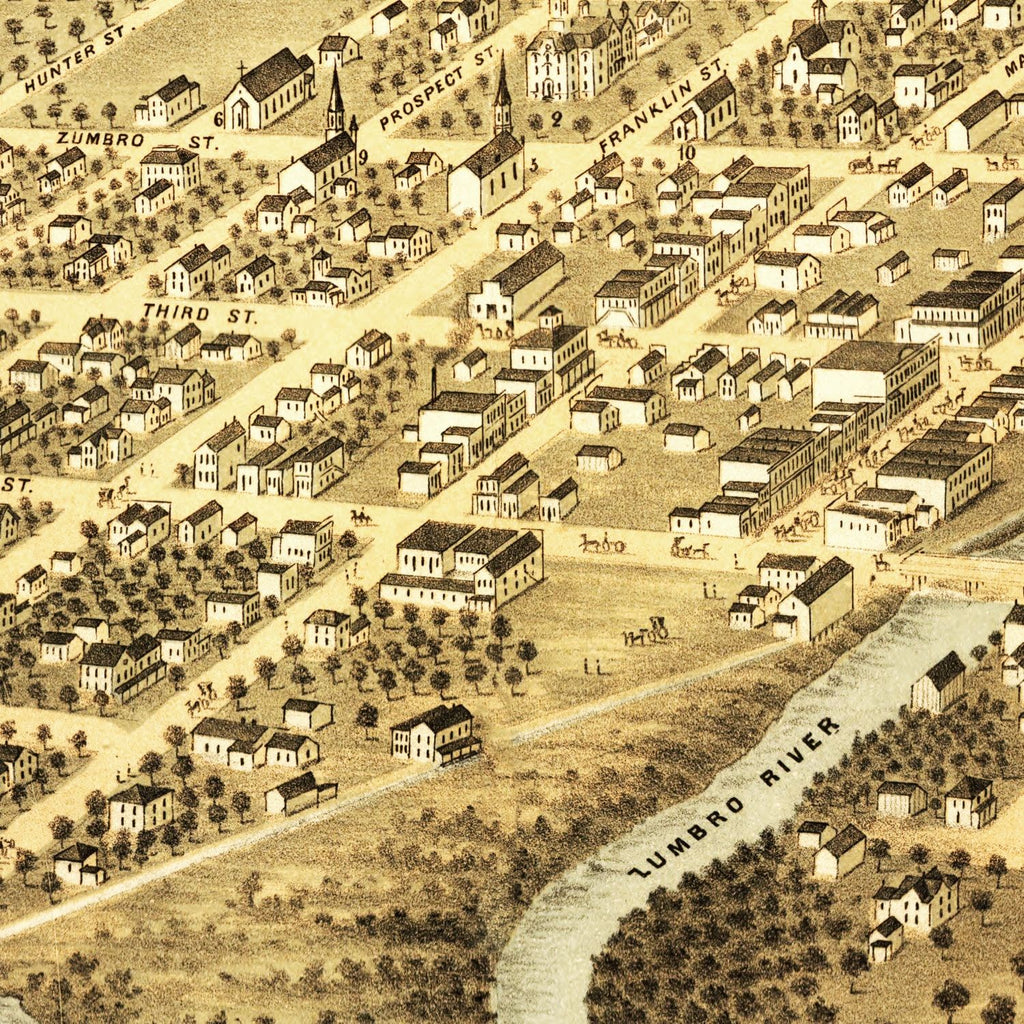Vintage Map of Rochester, Minnesota 1869