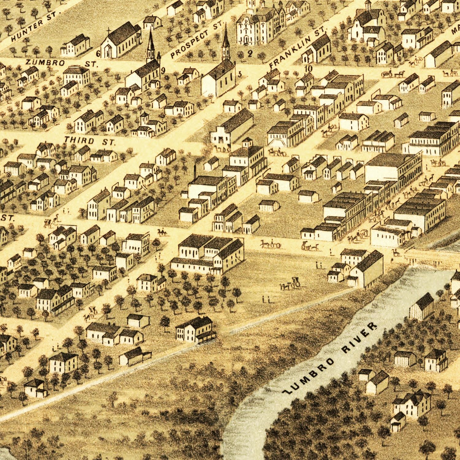 Vintage Map of Rochester, Minnesota 1869