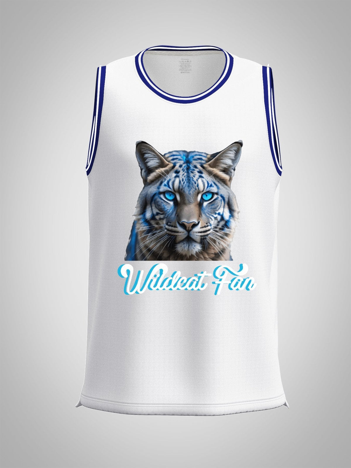Wildcat Fan Adult White & Blue Basketball Jersey | Ships From USA