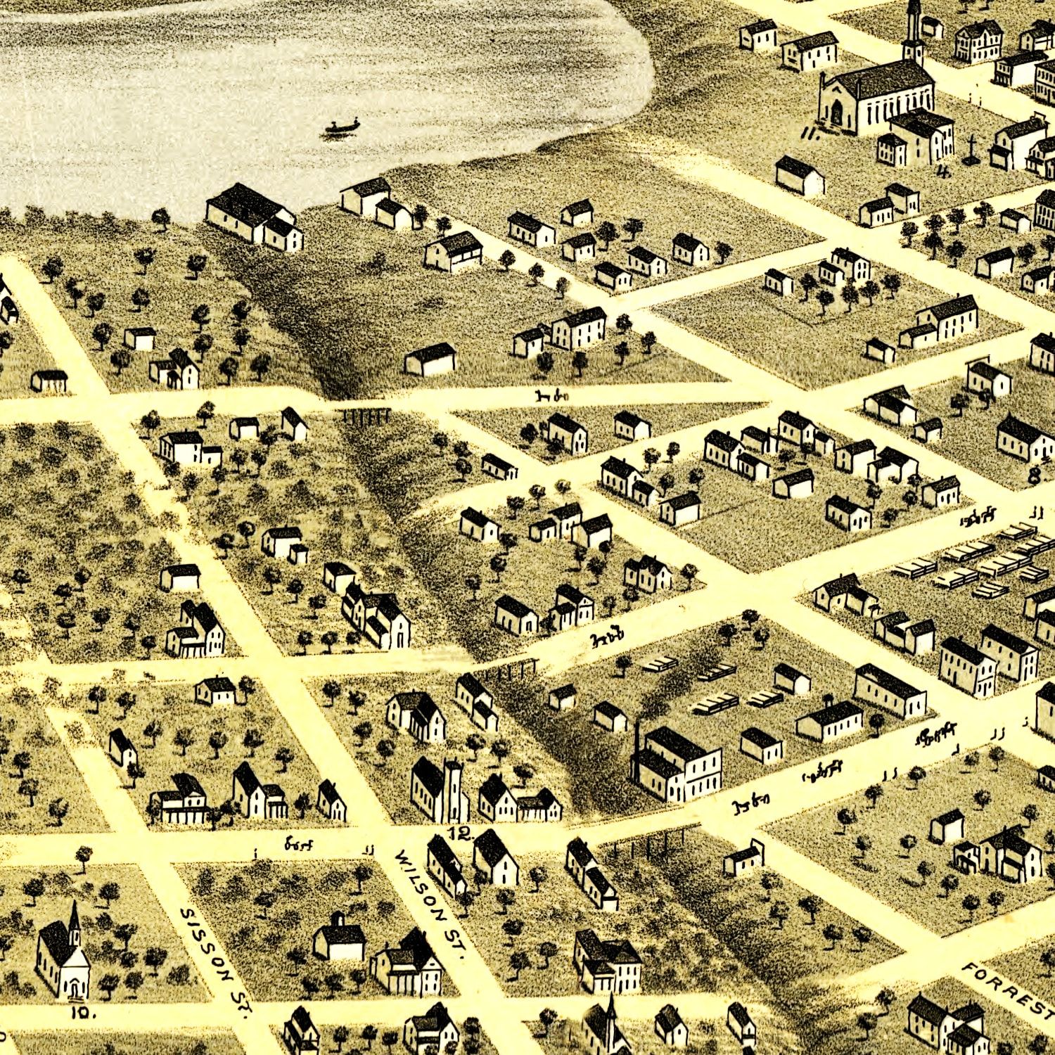 Vintage Map of St. Cloud, Minnesota 1869