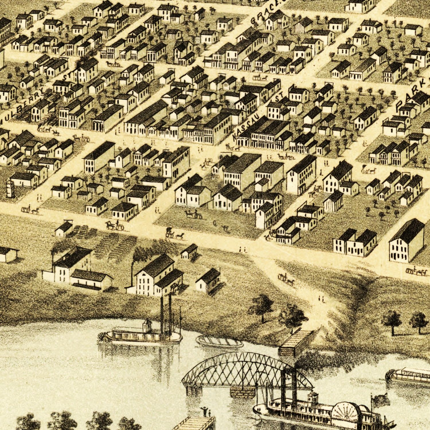 Vintage Map of Saint Peter, Minnesota 1870