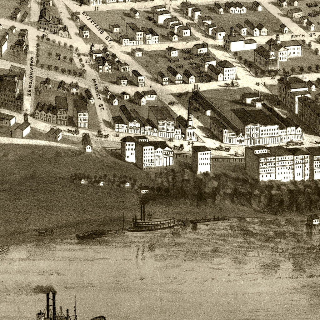Vintage Map of St. Paul, Minnesota 1867