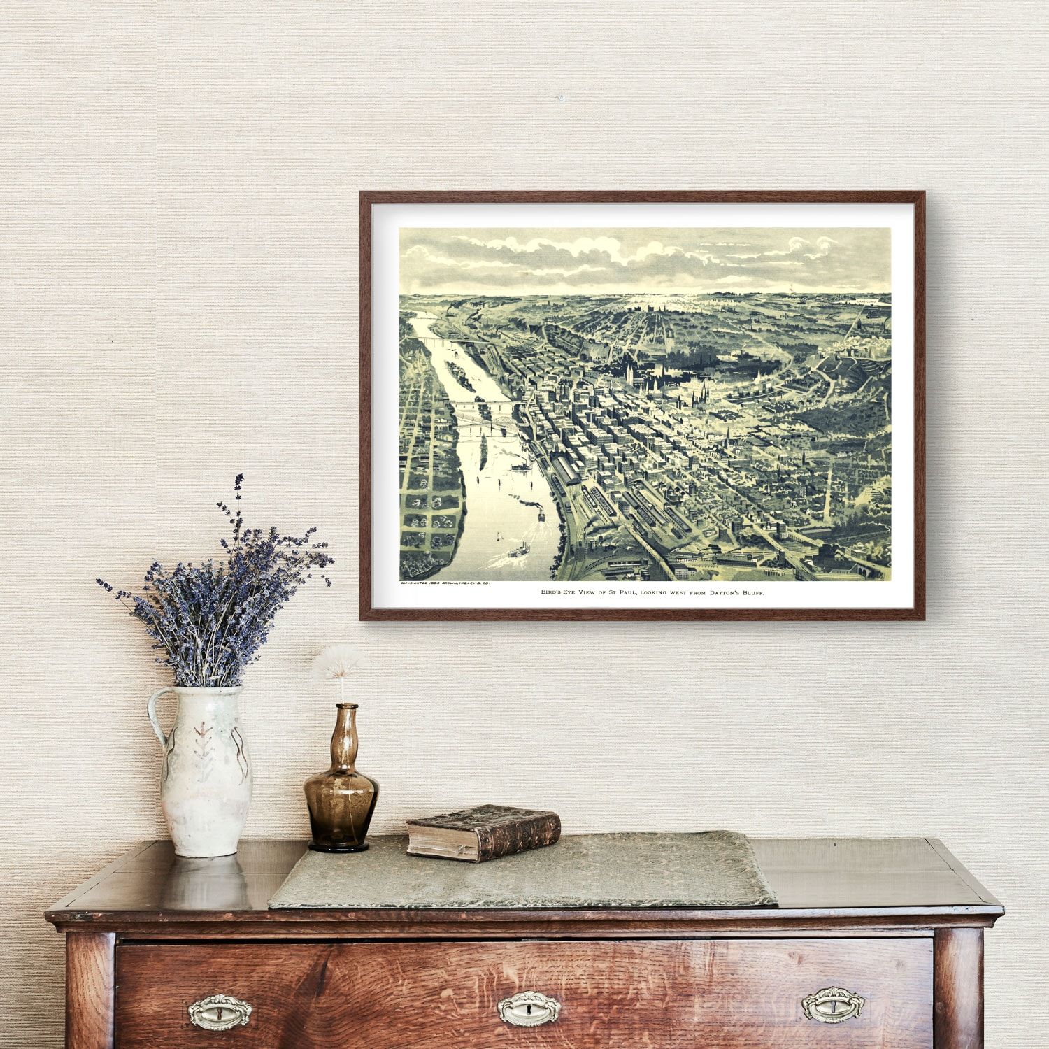 Vintage Map of St. Paul, Minnesota 1890