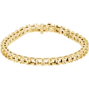 14K Yellow Gold 4.1 mm Round Line 7 1/4" Bracelet Mounting