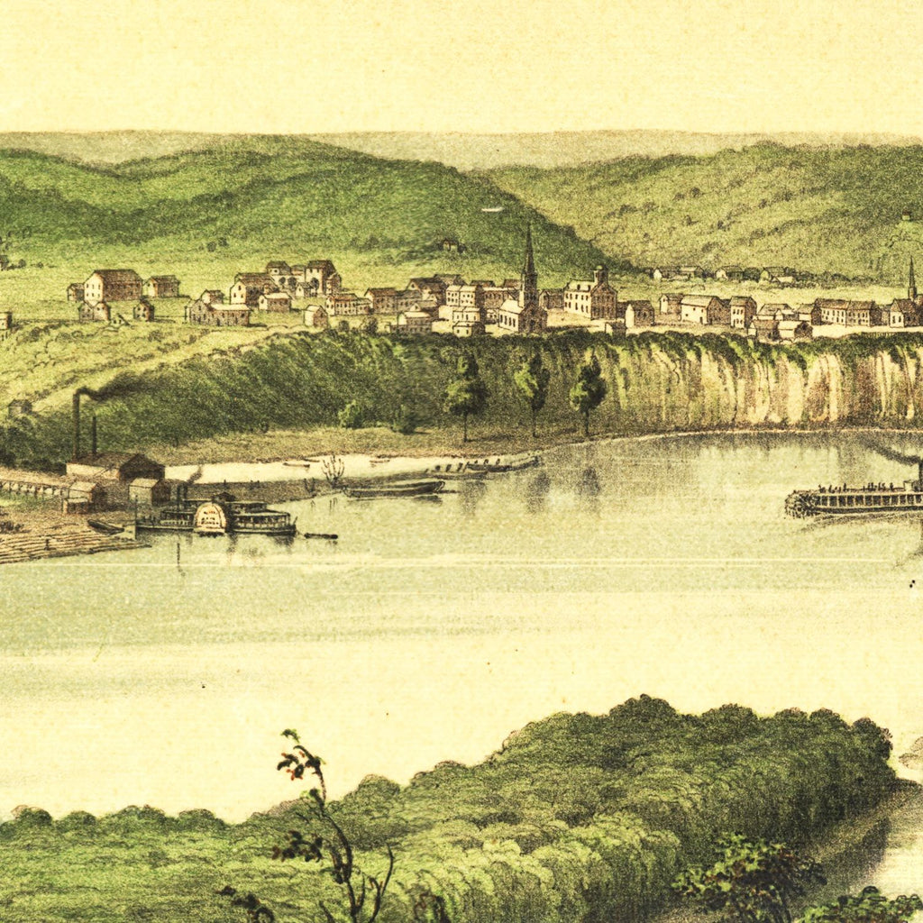 Vintage Map of St. Paul, Minnesota 1853